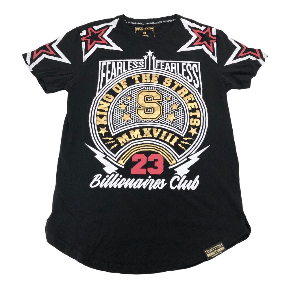 Switch Remarkable SMALL Fitted Black Fearless King of Streets Tee Shirt T-Shirt